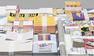 paper bands shown on objects such as currency and printed cards