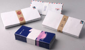 Preformed Paper Bands on envelopes