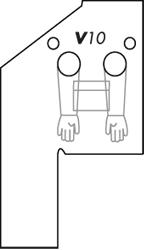 illustration of hole placement of v10 vertical asbestos glove bags