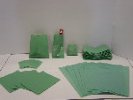 pouches of nuclear green polyethylene