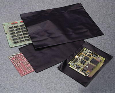 Black Volume Conductive Film Flat Pouches with electronics inside