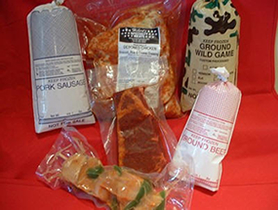 vacuum bags with meat products inside