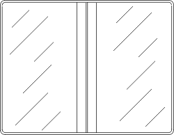 line drawing of Double Pocket Wallet Style Holder