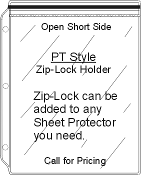 line drawing of zip-lock Sheet protector