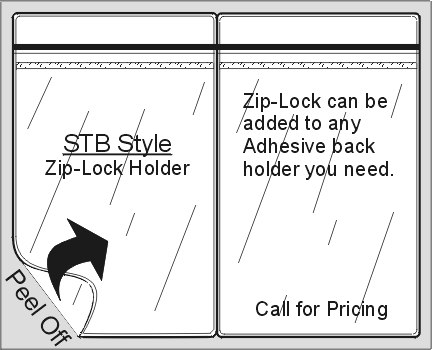 line drawing of adhesive zip-lock Sheet protector