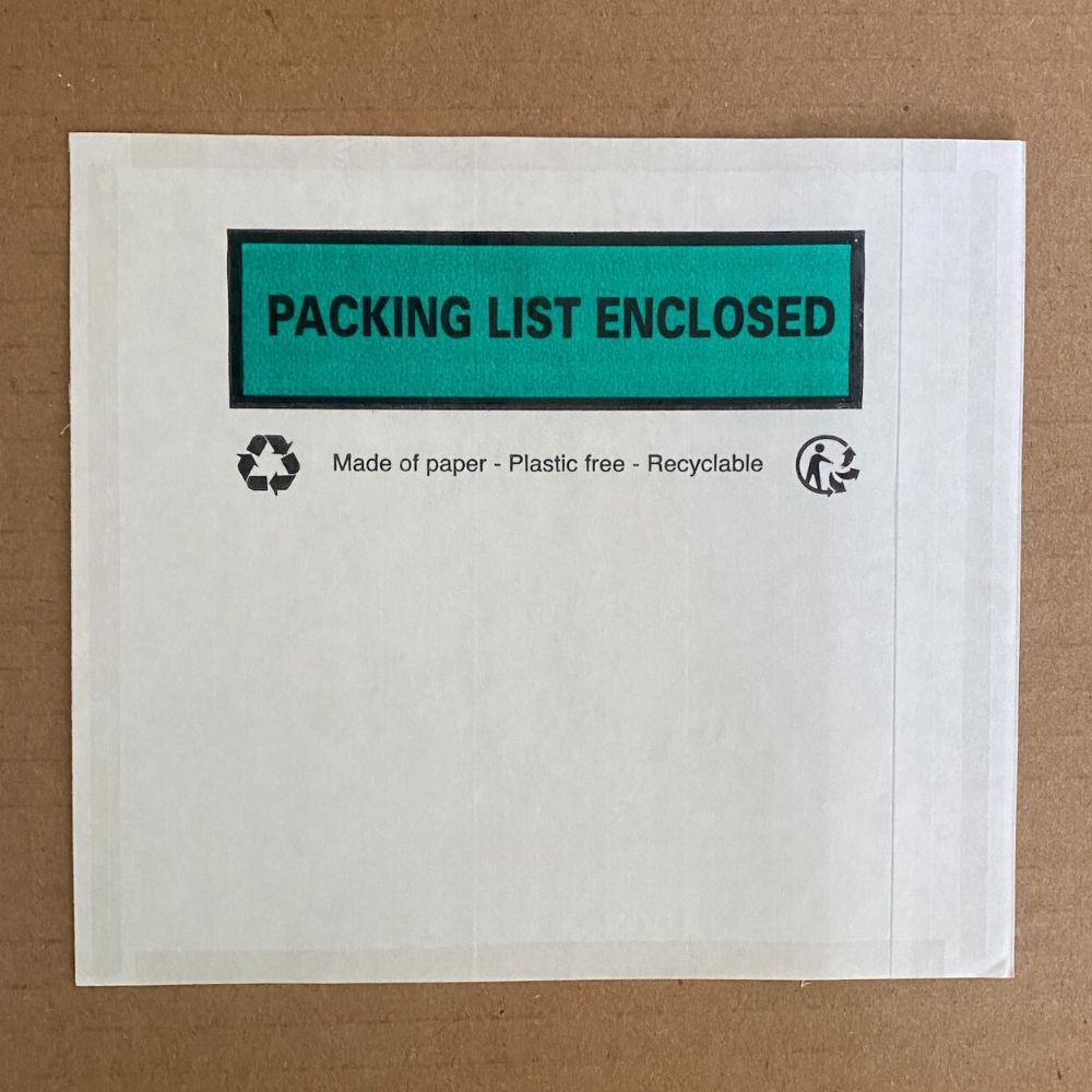 paper packing list envelope empty