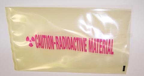 yellow radioactive waste bag