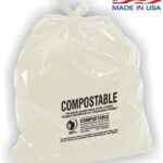 clear compostable trash bag with made in USA icon