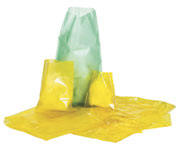 radioactive waste bags in green and yellow
