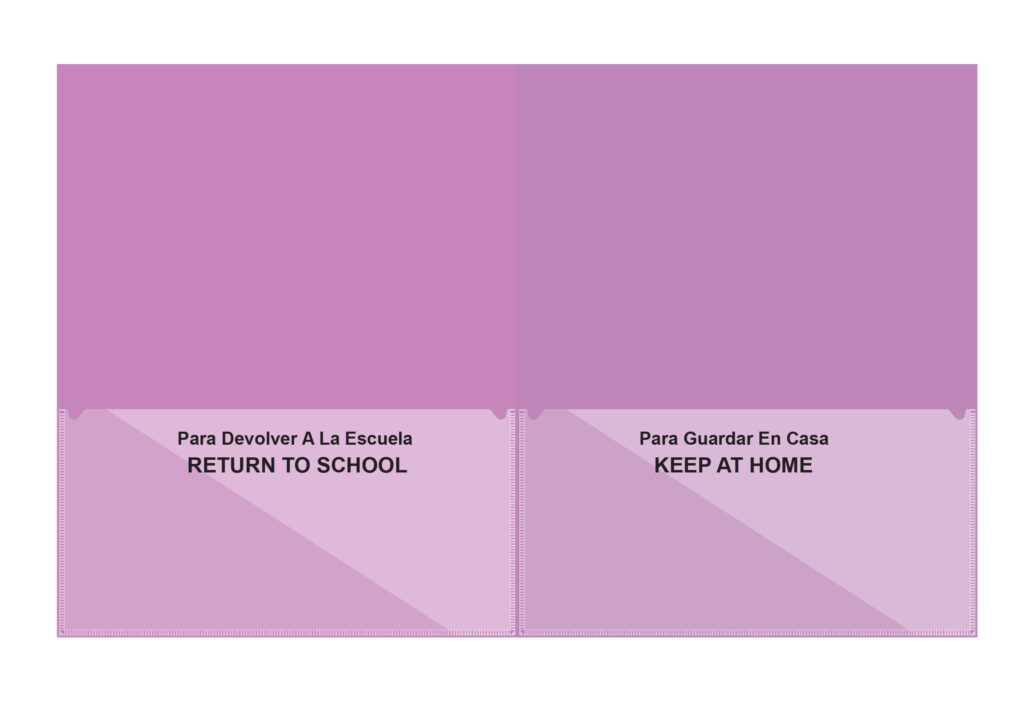 pink school folder open