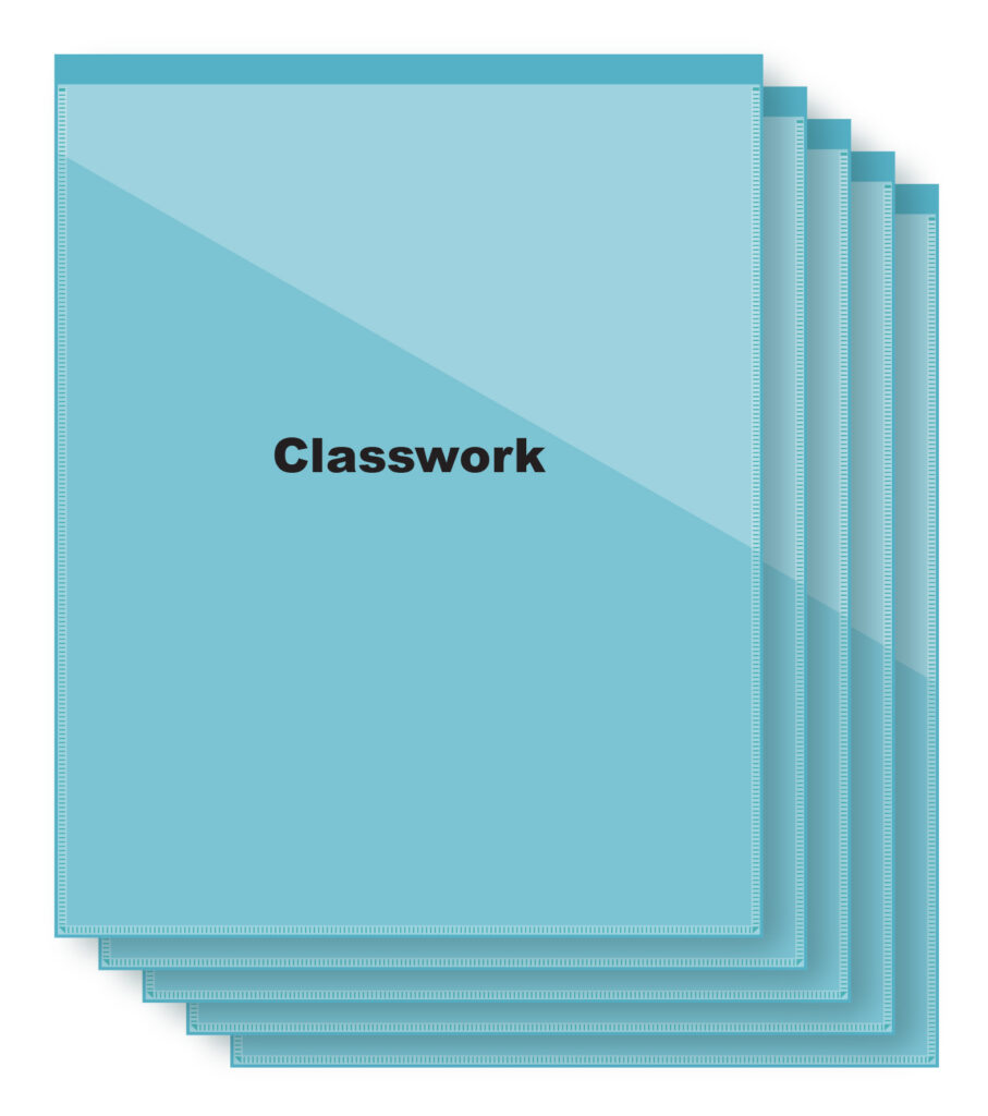 powder blue school folder closes